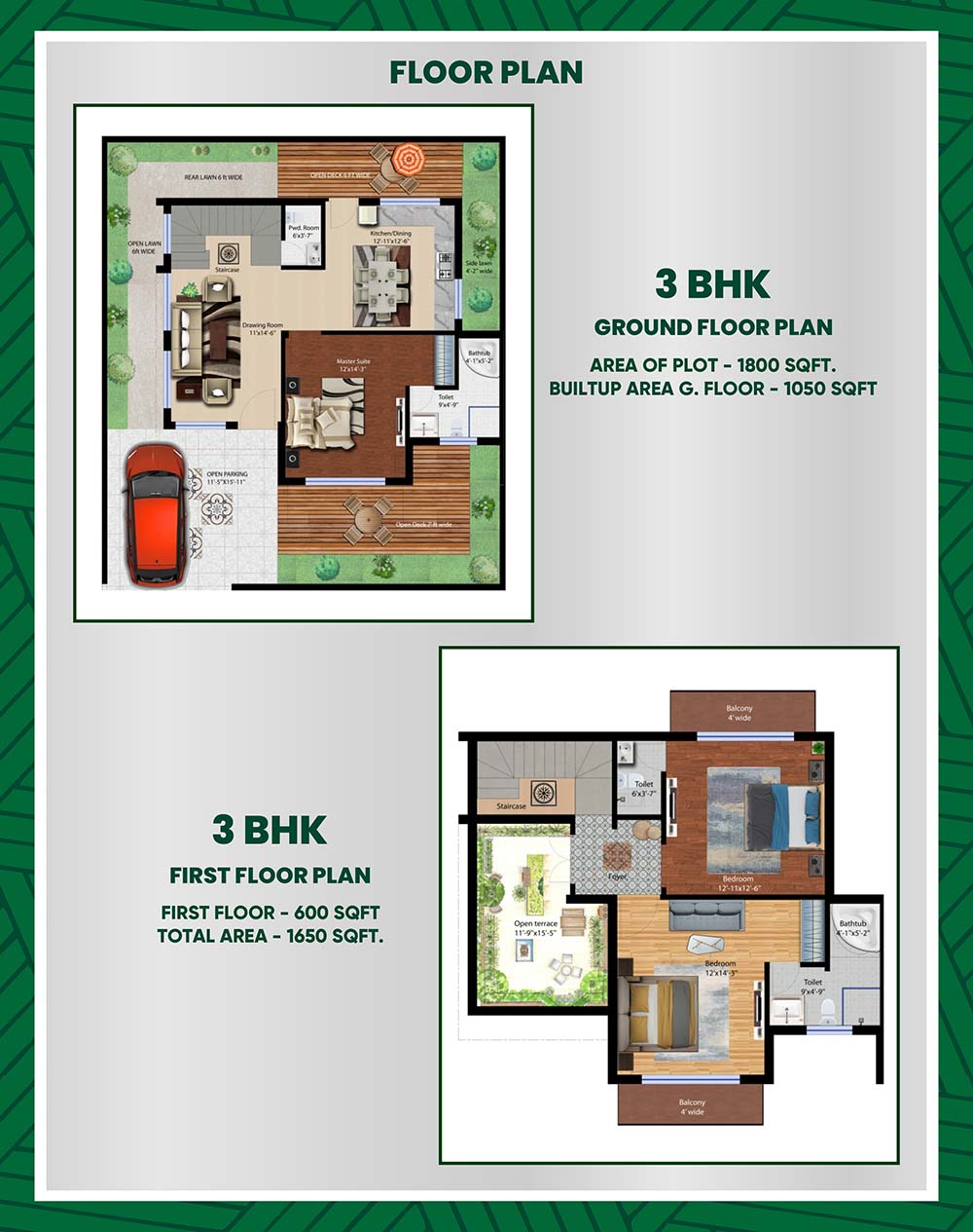 Mount Paradise 3 bhk villas floor plan